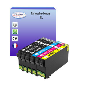 T3AZUR - 6 Cartouches compatibles avec Epson WorkForce Pro WF-3825DWF WF-4820 WF-4820DWF 405 XL (3N+1C+1M+1J)