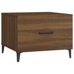 vidaXL Table basse avec pieds en métal Chêne marron 50x50x40 cm