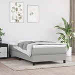 vidaXL Sommier à lattes de lit avec matelas Gris clair 100x200cm Tissu