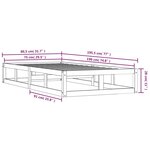 vidaXL Cadre de lit sans matelas noir 75x190 cm bois massif