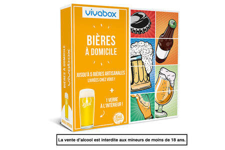 Coffret cadeau - VIVABOX - Coffret bières : 1 verre inclus + 1 bon d'achat