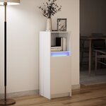 vidaXL Buffet avec LED blanc 38x34x100 cm bois d'ingénierie
