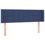 vidaXL Tête de lit avec oreilles Bleu 147x16x78/88 cm Tissu