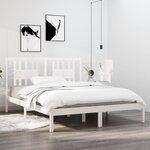 vidaXL Cadre de lit Blanc Bois de pin massif 140x200 cm