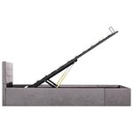 vidaXL Cadre de lit à stockage hydraulique Taupe Tissu 90x200 cm