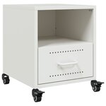 vidaXL Tables de chevet 2 Pièces blanc 36x39x43 5 cm acier