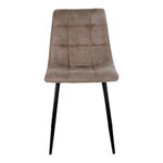 2 chaises de salle à manger en microfibre marron clair avec pieds noirs