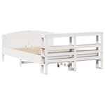 vidaXL Cadre de lit sans matelas blanc 135x190 cm bois de pin massif