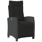 vidaXL Chaises inclinables de jardin lot de 2 repose-pied noir rotin