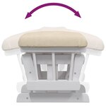 vidaXL Chaise berçante avec repose-pied Blanc crème Tissu