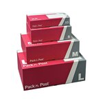 Lot de 20 boîtes postale taille S, en carton, rouge / gris