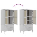 vidaXL Garde-robe SENJA aspect rotin blanc 90x55x175cm bois massif pin