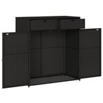 vidaXL Armoire de rangement de jardin noir 105x55x113cm résine tressée