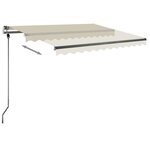 vidaXL Auvent manuel rétractable avec LED 300x250 cm Crème