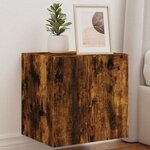 vidaXL Meubles TV muraux et lumières LED 2Pièces chêne fumé 40 5x35x40 cm