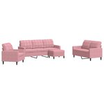 vidaXL Ensemble de canapés 4 Pièces avec coussins Rose Velours