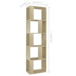 vidaXL Bibliothèque/Séparateur de pièce Chêne sonoma Bois d’ingénierie