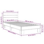 vidaXL Cadre de lit chêne sonoma 90x200 cm bois d'ingénierie et métal