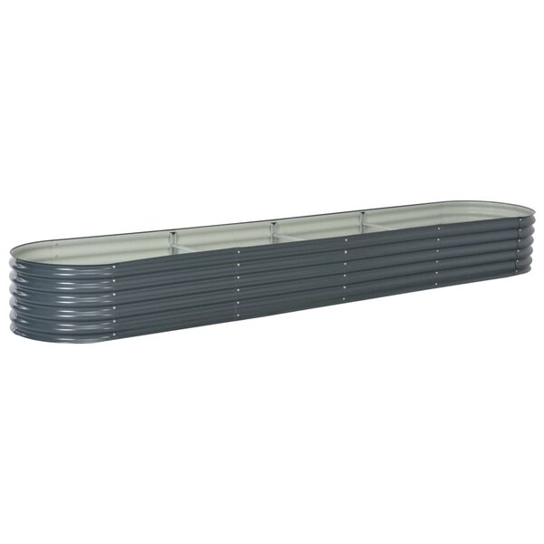 vidaXL Lit surélevé de jardin 400x80x44 cm Acier galvanisé Gris