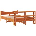 vidaXL Cadre de lit et tête de lit cire marron 160x200 cm bois de pin