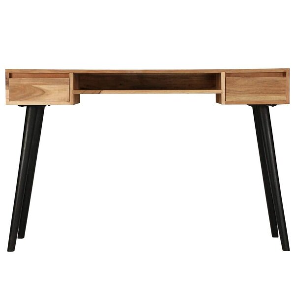Bureau table meuble travail informatique à écrire bois d'acacia massif 118 cm 0502113