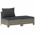vidaXL Salon de jardin 9 Pièces avec coussins Gris Résine tressée