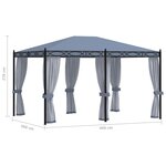 vidaXL Tonnelle avec moustiquaire 3x4 m Anthracite Acier