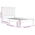 vidaXL Cadre de lit Blanc Bois de pin massif 100x200 cm