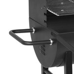 Barbecue charbon de bois 2 grilles alabama noir acier inoxydable