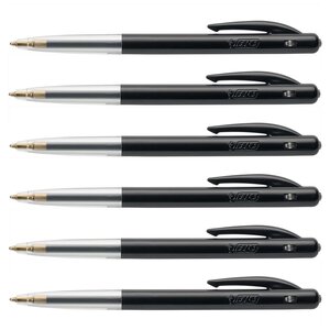 Stylo bille Rétractable M10 CLIC medium pointe moyenne 1 mm noire x 6 BIC