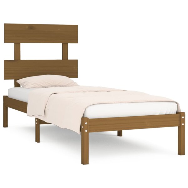 vidaXL Cadre de lit Marron miel Bois massif 100x200 cm