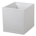 EDA Pot carré Graphit - 39 x 39 x 43 cm - Contenance 35 L - Blanc cérusé