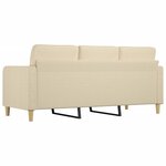 vidaXL Canapé à 3 places Crème 180 cm Tissu
