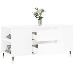 vidaXL Table basse blanc 102x44 5x50 cm bois d'ingénierie