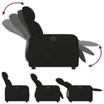 vidaXL Fauteuil inclinable électrique Noir Tissu