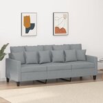 vidaXL Canapé à 3 places Gris clair 180 cm Tissu