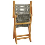 vidaXL Chaises de jardin pliantes lot de 4 gris poly rotin bois massif
