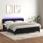 vidaXL Sommier à lattes de lit avec matelas et LED Noir 180x200 cm