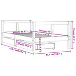 vidaXL Cadre de lit pour enfant et tiroirs 80x160cm bois de pin massif