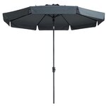 Madison Parasol Flores Luxe 300 cm Rond Gris