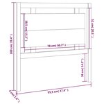 vidaXL Tête de lit Gris 95 5x4x100 cm Bois massif de pin