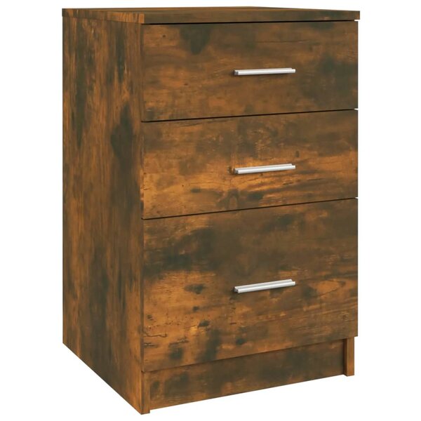 vidaXL Table de chevet Chêne fumé 40x40x63 cm Bois d'ingénierie