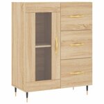 vidaXL Buffet haut Chêne sonoma 69 5x34x180 cm Bois d'ingénierie