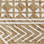 vidaXL Tapis fait à la main Jute avec imprimé blanc 120 cm