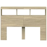vidaXL Armoire tête de lit avec LED chêne sonoma 140x17x102 cm