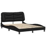 vidaXL Cadre de lit avec tête de lit Noir 140x190 cm Similicuir