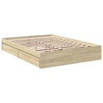 vidaXL Cadre de lit et tiroirs chêne sonoma 120x190 cm bois ingénierie