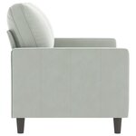 vidaXL Canapé à 2 places Gris clair 120 cm Velours