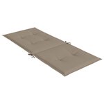 vidaXL Coussins de chaise de jardin dossier haut lot de 6 taupe tissu