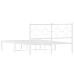 vidaXL Cadre de lit métal avec tête de lit blanc 135x190 cm